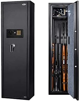 Best Long Gun Safe: Moutec Long Gun Safe With Separate Lockbox Inside To Store Small Guns